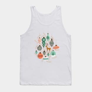 Holiday Ornaments in Coral + Aqua Tank Top